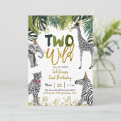 Safari Two Wild Birthday Uitnodiging (Staand voorkant)
