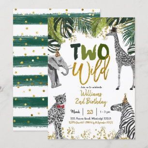 Safari Two Wild Birthday Uitnodiging