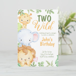 Safari Two Wild Birthday Uitnodiging
