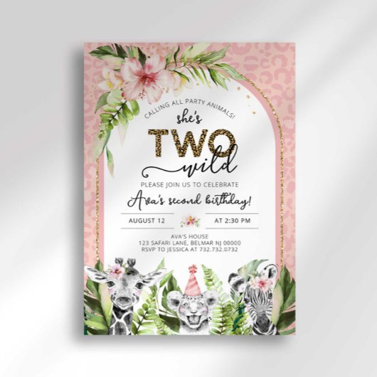 Safari Two Wild Birthday Uitnodiging
