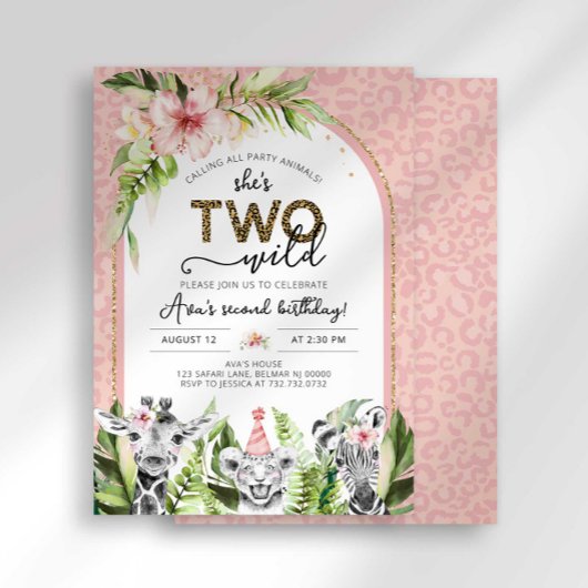 Safari Two Wild Birthday Uitnodiging