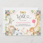 Safari Two Wild Birthday Uitnodiging twee Wilde Pa (Voorkant)