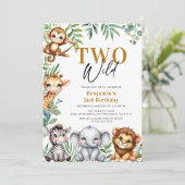 Safari Two Wild | Oerwoud Animals Jongen 2e Verjaa Kaart (Staand voorkant)