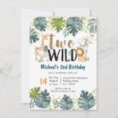 Safari Two Wild Uitnodiging voor tweede verjaardag (Voorkant)