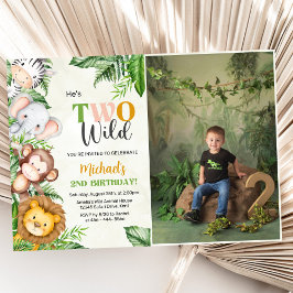 Safari Two Wild verjaardagsfoto Kaart