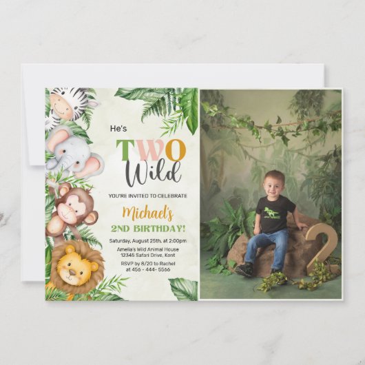 Safari Two Wild verjaardagsfoto Kaart (Voorkant)