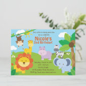 Safari Uitnodiging / Safari Birthday Uitnodiging (Staand voorkant)