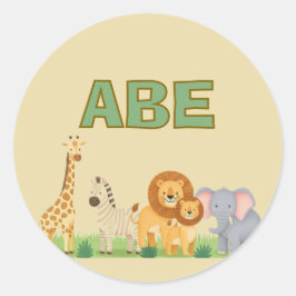 Safari upsherin verjaardag ronde sticker