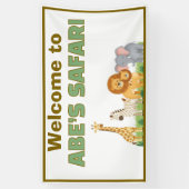 Safari upsherin verjaardagsbord spandoek (Verticaal)