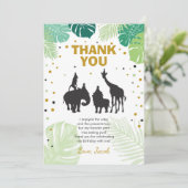 Safari verjaardag Dank je kaartje Dieren Wilde Zoo Bedankkaart (Staand voorkant)