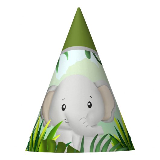 Safari Verjaardag Elepant Party Pet Feesthoedjes (Voorkant)