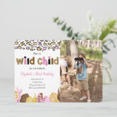Safari Verjaardag Foto uitnodiging (Staand voorkant)