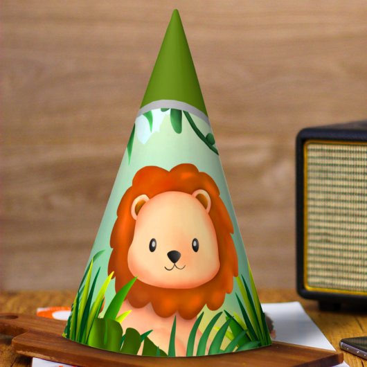 Safari Verjaardag Leeuw Feesthoedjes