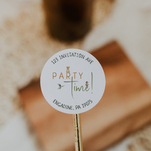 Safari Verjaardag Retour Adres Envelop Afdichtinge Ronde Sticker