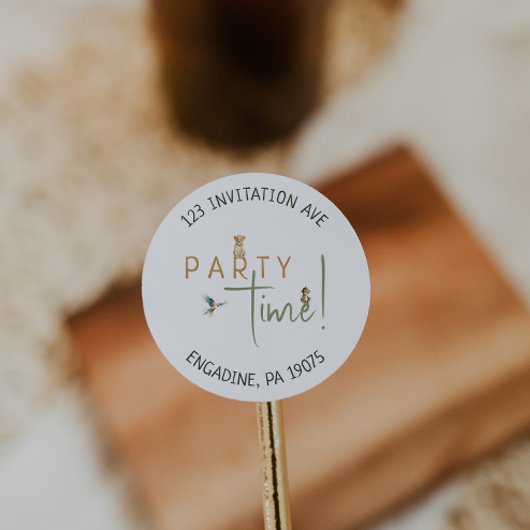 Safari Verjaardag Retour Adres Envelop Afdichtinge Ronde Sticker