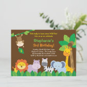 Safari Verjaardag Uitnodiging / Safari Uitnodiging (Staand voorkant)