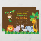 Safari Verjaardag Uitnodiging / Safari Uitnodiging (Voorkant / Achterkant)