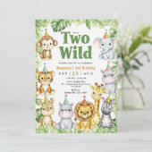 Safari Verjaardag Uitnodiging Twee Wild Boy Uitnod (Staand voorkant)