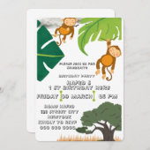 Safari Verjaardag Uitnodiging, Wild One Verjaardag Save The Date (Voorkant / Achterkant)