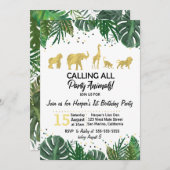 Safari-verjaardags- of feestuitnodiging voor feest kaart (Voorkant / Achterkant)