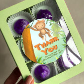 Safari Verjaardagsfeest - Aap Ronde Sticker