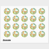 Safari Verjaardagsfeest - Giraffe Ronde Sticker (Vel)
