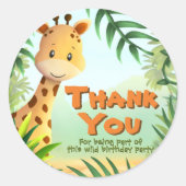 Safari Verjaardagsfeest - Giraffe Ronde Sticker (Voorkant)