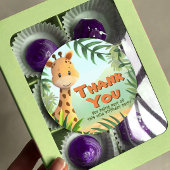 Safari Verjaardagsfeest - Giraffe Ronde Sticker