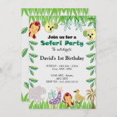 Safari Verjaardagsfeest Kaart (Voorkant / Achterkant)