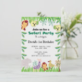 Safari Verjaardagsfeest Kaart (Staand voorkant)