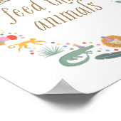 Safari Verjaardagsfeest Voer de dieren teken niet Poster (Hoek)