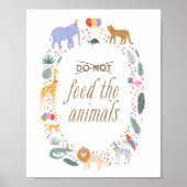 Safari Verjaardagsfeest Voer de dieren teken niet Poster (Voorkant)
