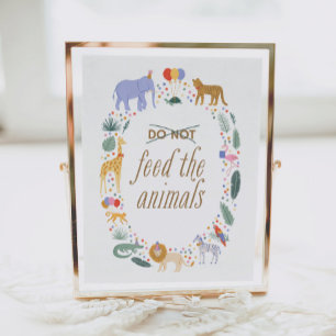 Safari Verjaardagsfeest Voer de dieren teken niet Poster