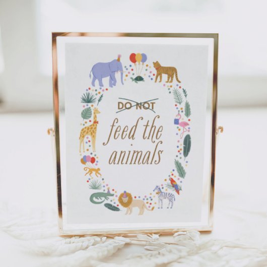 Safari Verjaardagsfeest Voer de dieren teken niet Poster