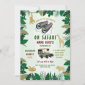 Safari Verjaardagsfeest Wilde Dieren Vrachtwagen O Kaart (Voorkant)