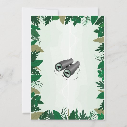 Safari Verjaardagsfeest Wilde Dieren Vrachtwagen O Kaart (Achterkant)