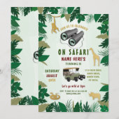 Safari Verjaardagsfeest Wilde Dieren Vrachtwagen O Kaart (Voorkant / Achterkant)