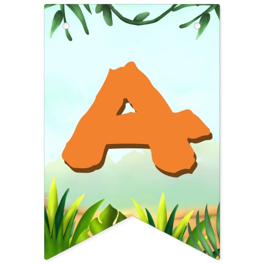 Safari Verjaardagsfeestje bunting banner (Derde vlag)