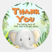 Safari verjaardagsfeestje - Elaphant Ronde Sticker (Voorkant)