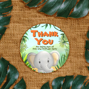 Safari verjaardagsfeestje - Elaphant Ronde Sticker