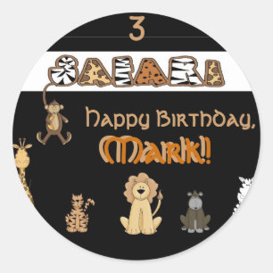 Safari verjaardagsfeestje gecoördineerde Stickers