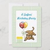 Safari verjaardagsfeestje luipaard uitnodiging (Achterkant)