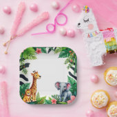 Safari verjaardagsfeestje papieren Borden Papieren Bordje (Feest)
