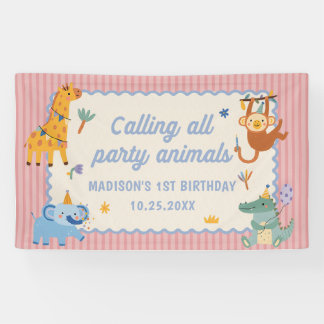 Safari Verjaardagsfeestje voor alle Feestbeesten Spandoek