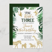 Safari-verjaardagsuitnodiging Kaart (Voorkant / Achterkant)