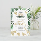 Safari-verjaardagsuitnodiging Kaart (Staand voorkant)