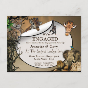 Safari Verloving buitenshuis Uitnodiging Briefkaart