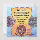 Safari Verrassingsfeestuitnodiging Kaart (Achterkant)