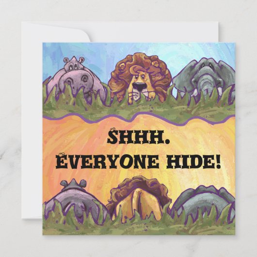 Safari Verrassingsfeestuitnodiging Kaart (Voorkant)