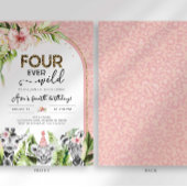 Safari Vier Wilde Verjaardagsuitnodiging Kaart